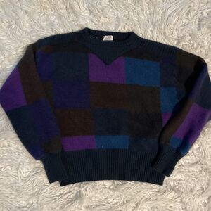 Vintage Basile Colorblock Sweater 75% Lambs Wool 25% Angora Made In Italy Sz 40
